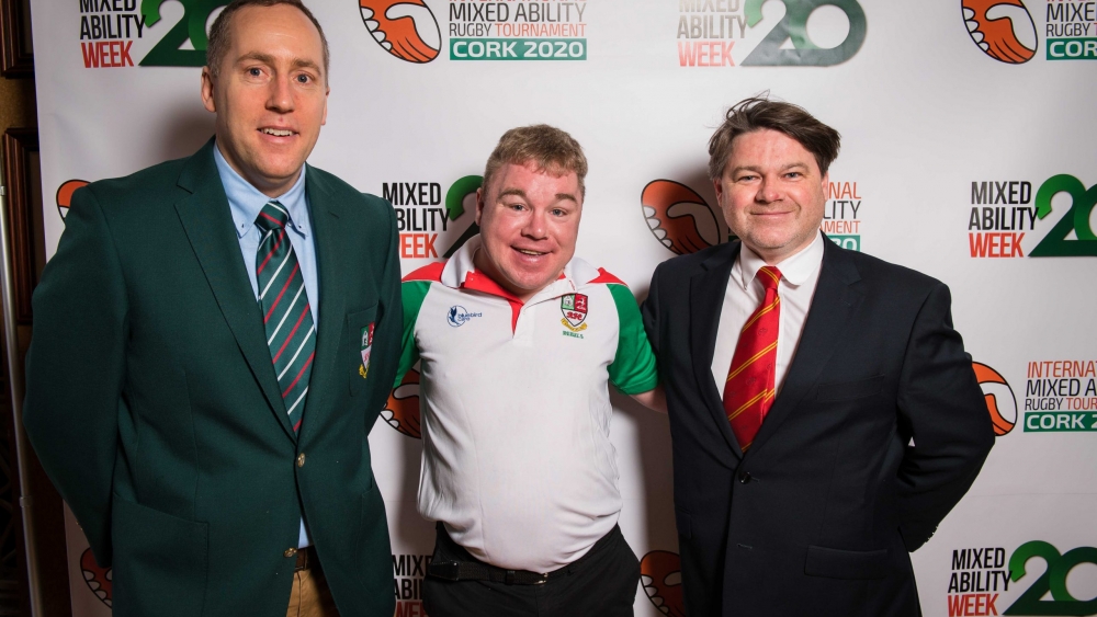 Alan Craughwell, IMART; James Healy, IMART and Ian Flanagan, CEO Munster Rugby at the launch of  launch IMART 2020 (International Mixed Ability Rugby 2020) and MAW 20 (Mixed Ability Week 20). 

Photo Joleen Cronin
